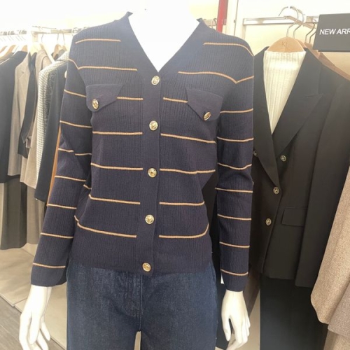 케이엘 KL 브이넥 단가라 니트가디건 kk23jdo500__중앙로역