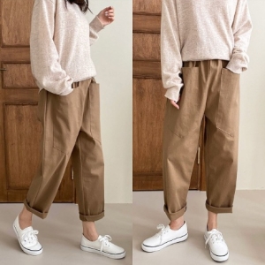 쉬즈미스 쉬즈미 여성 스판 밴딩 팬츠 면 9부 바지 P -517