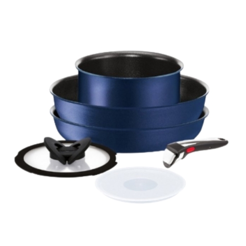 테팔  매직핸즈 데일리쉐프 울트라블루 멀티 6종 (냄비20+볶음팬24+팬26+뚜껑+손잡이)