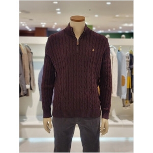 올젠 남성 케이블 반 집업 니트 스웨터_ZMC4EU1302