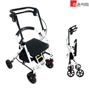 라온아띠 N플러스-W 성인용 보행기 노인 보행보조기 할머니 유모차 실버카 어르신 보행차 화이트지지대 안전 발받침