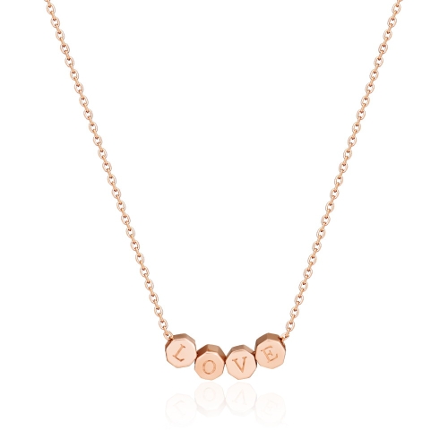 비앤비골드  여성 14K 무빙 LOVE 이니셜 블럭 체인 목걸이_MNN38801