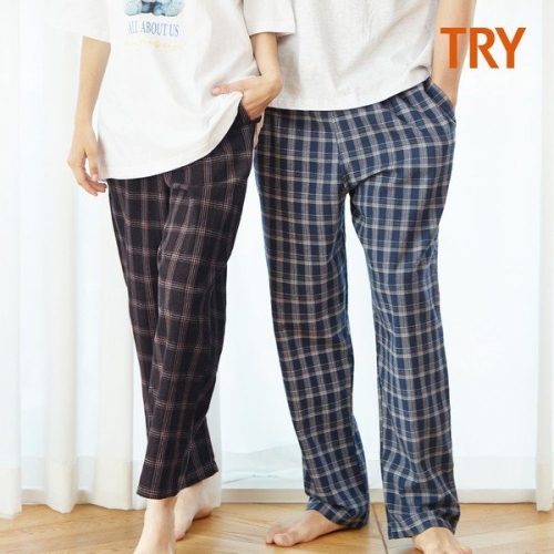 TRY 공용 코튼 플란넬 9부 팬츠