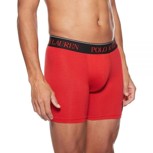 폴로 POLO RALPH LAUREN 남성용 면 스트레치 파우치 복서 브리프, Rl2000 레드
