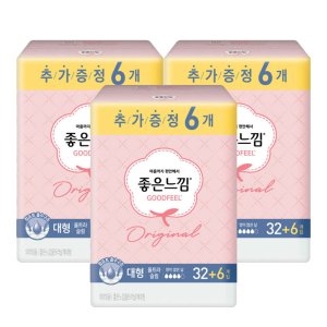 좋은느낌 생리대 울트라 대형 32+6 개입x3개