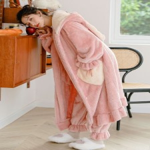 산호 콤브면 봄가을 남성용 면 100% 잠옷 긴내의 홈캐주얼 루즈핏 면바지 보송보송 2XL 150-190파운드에 적합 2 번