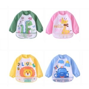 어린이집 나비드림 아기 다용도 턱받이 포켓 긴팔