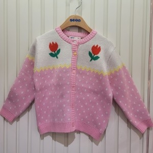 에스핏 주니어 겨울신상 키즈 핑크 튤립가디건 SKX710FSCA08