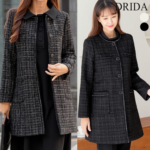 드리다 엄마옷 여자 겨울 빅사이즈 트위드 누빔 자켓 50-60대 중년 여성 마담 하객 상견례 옷선물