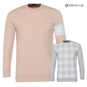 페라어스  남성 솔리드 니트 라운드 골프셔츠 CTF3JFU2007