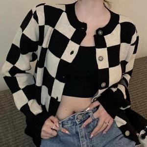 셀러허브 여성 체크무늬 가디건 느낌 20대 여성가디건 S11198184