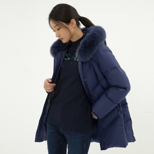 지센 폭스퍼 롱 덕다운 패딩 점퍼 LCDWMA26_BL