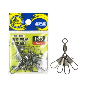 싸파  더블킬 SDK-C3SS 타코 크래인 부채 도래 1+3B 5PCS 낚시 두족류 대왕문어채비