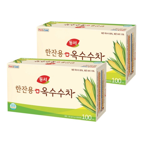 동서식품  한잔용 옥수수차 100T 2개