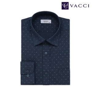 바찌 면혼방 스판 프린트 일반핏 긴소매 셔츠 네이비 VD1M3PR122N0