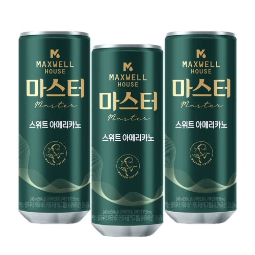 동서식품 맥스웰 마스터 캔커피 240ml x 60캔 블랙 라떼 스위트아메리카노 커피 음료