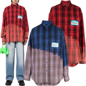 VETEMENTS 슈퍼럭스 마이 네임 이즈 블리치 체크 셔츠 UE63SH190R UE63SH190N REDCHECK BLUECHECK