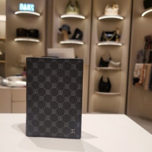 닥스 블랙 DD패턴 슬림 중지갑 DBHO3F393BK