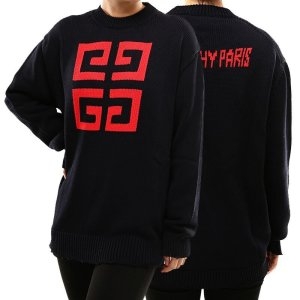 지방시 Givenchy 레드 로고 오버니트 다크네이비 BW903D4Z2E BW903D4Z2E