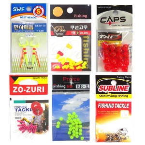 마린피싱  바다-민물소품 모음전/낚시소품 3개 천원/낚시소품/구슬/도래/찌고무/캐미꽂이/스토퍼등