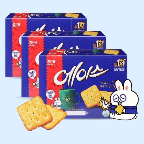 해태제과  해태 에이스 364g x 3통   커피와함께 디저트 비스킷
