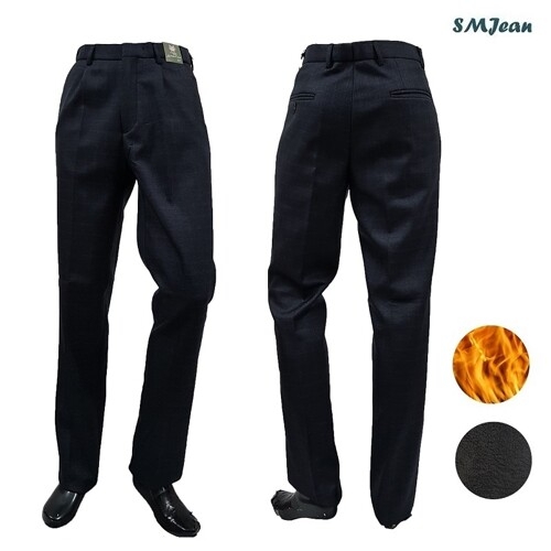 에스엠진 SMJ330k 기모 정장바지 원턱 중년 남성 겨울 신사바지