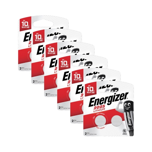 에너자이저  리튬 코인 건전지 CR2025 2P x6 / 스마트키 리모컨