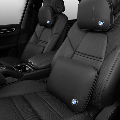 BMW  블랙 가죽 방석 등받이 목쿠션 티슈케이스 안전벨트 커버 무릎담요