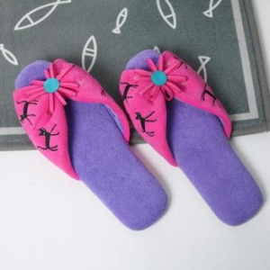 노아 고양이 자수 극세사 슬리퍼 S9066904