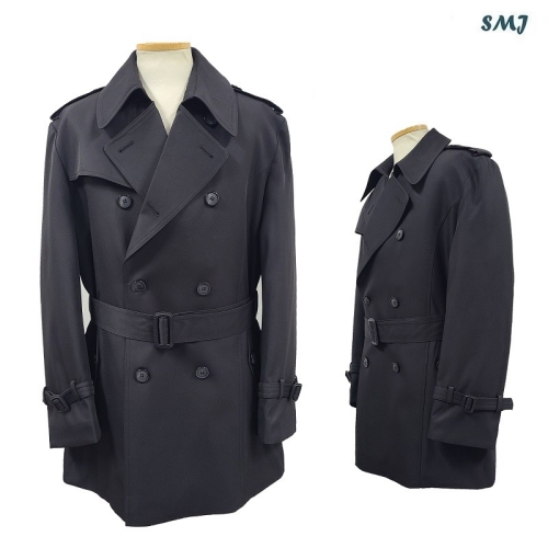 에스엠진 남성 숏 트렌치 코트 하프 더블 남자 아우터_SMJ1098