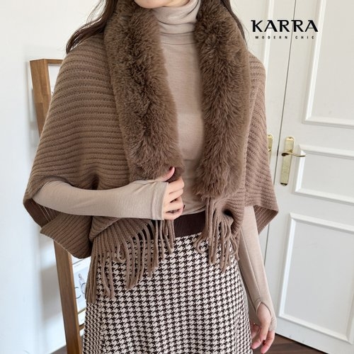 KARRA 태슬럭셔리퍼판초가디건_A3F0315