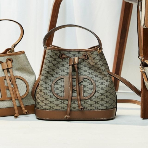 헤지스 여성 H 레더 시그니처 패턴 버킷백 M_HIBA4E113K2