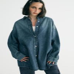 자라 여성 가을 캐주얼 오버핏 데님 셔츠 남방 3607272407