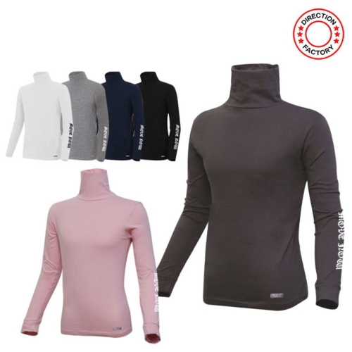 디팩토리 남녀공용 기모 긴목티 터틀넥 DFTWM614 K