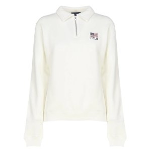 폴로랄프로렌 로렌 랄프 로렌 프린팅 반집업 카라 기모 티셔츠 211922887 001