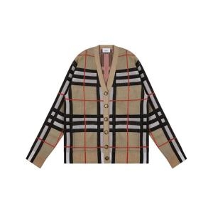 버버리 여성 체크 가디건_8070353