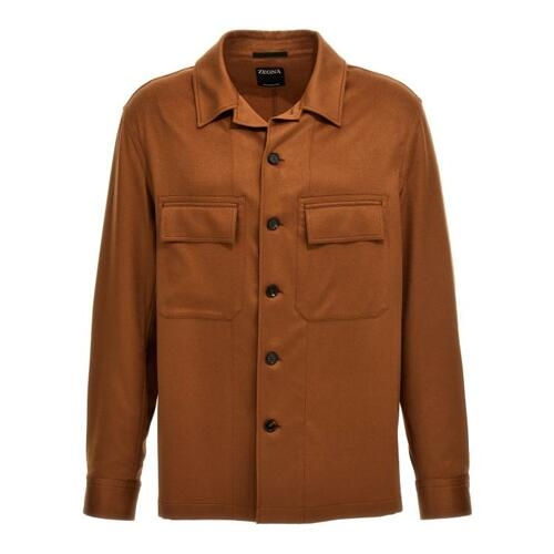 에르메네질도제냐 긴팔 셔츠 E8V46SOT6092 Brown