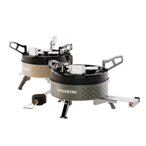 파이브스타  3구 캠핑 버너 휴대용 고화력 이소가스 호스 스토브