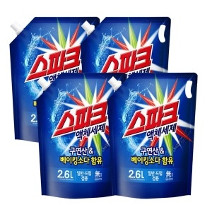 스파크 액체세제 일반드럼겸용 리필 2.6L 4개