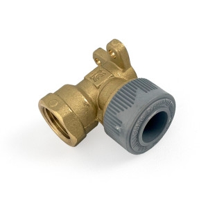 PB 벽고정엘보 15A 피비 에이콘 수도 배관자재 부속 파이프 설비 보일러 난방