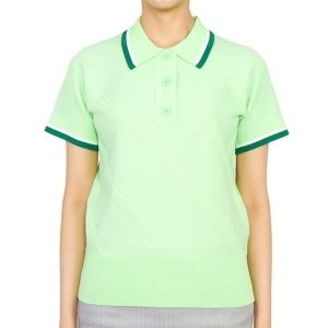 제이린드버그 골프 펠린 자카드 AWKW08148 M037 여자 카라 반팔 니트