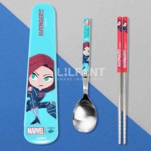 마블 공간효율 스텐수저 슬림케이스 세트 블랙위도우