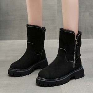 베리슈 여성 스웨이드 털안감 겨울 미들 털부츠 앵글 앵클부츠 여자 방한화 털신 털신발 어그숏부츠