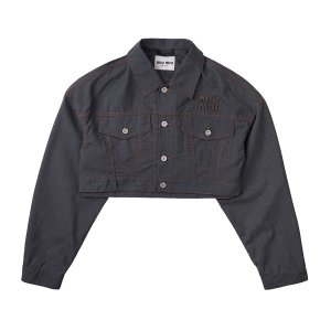 미우미우 비아델루쏘 울 블루종 자켓 ML916 1XMY F0480