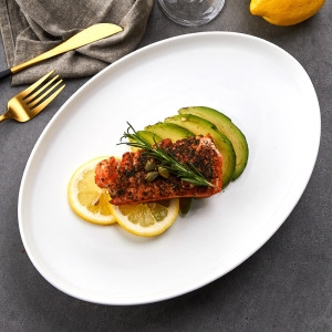 엔젤 타원 접시 2호 화이트 오발 플레이트 스테이크 파스타 오벌 플레이팅 도자기 그릇