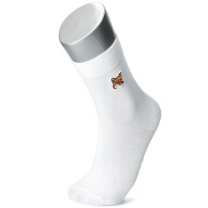 메종키츠네 폭스헤드 남녀 양말 KU06407KT0010 WHITE