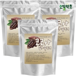 산들약초  무가당 100% 카카오파우더 1kgx3팩 코코아가루 네델란드산
