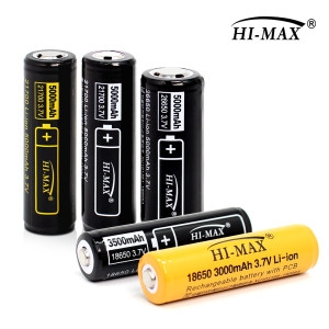 하이맥스  18650 26650 21700 배터리 충전용 3.7V 리튬이온배터리 건전지 충전식 손전등 전자담배 배터리