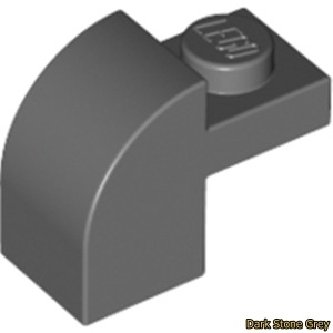 레고  브릭/Brick1x2x1 with Curved Top 4210797 6091 Dark Stone Grey