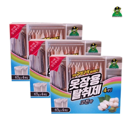 산도깨비 옷장용 탈취제 코튼향 65g 4개입